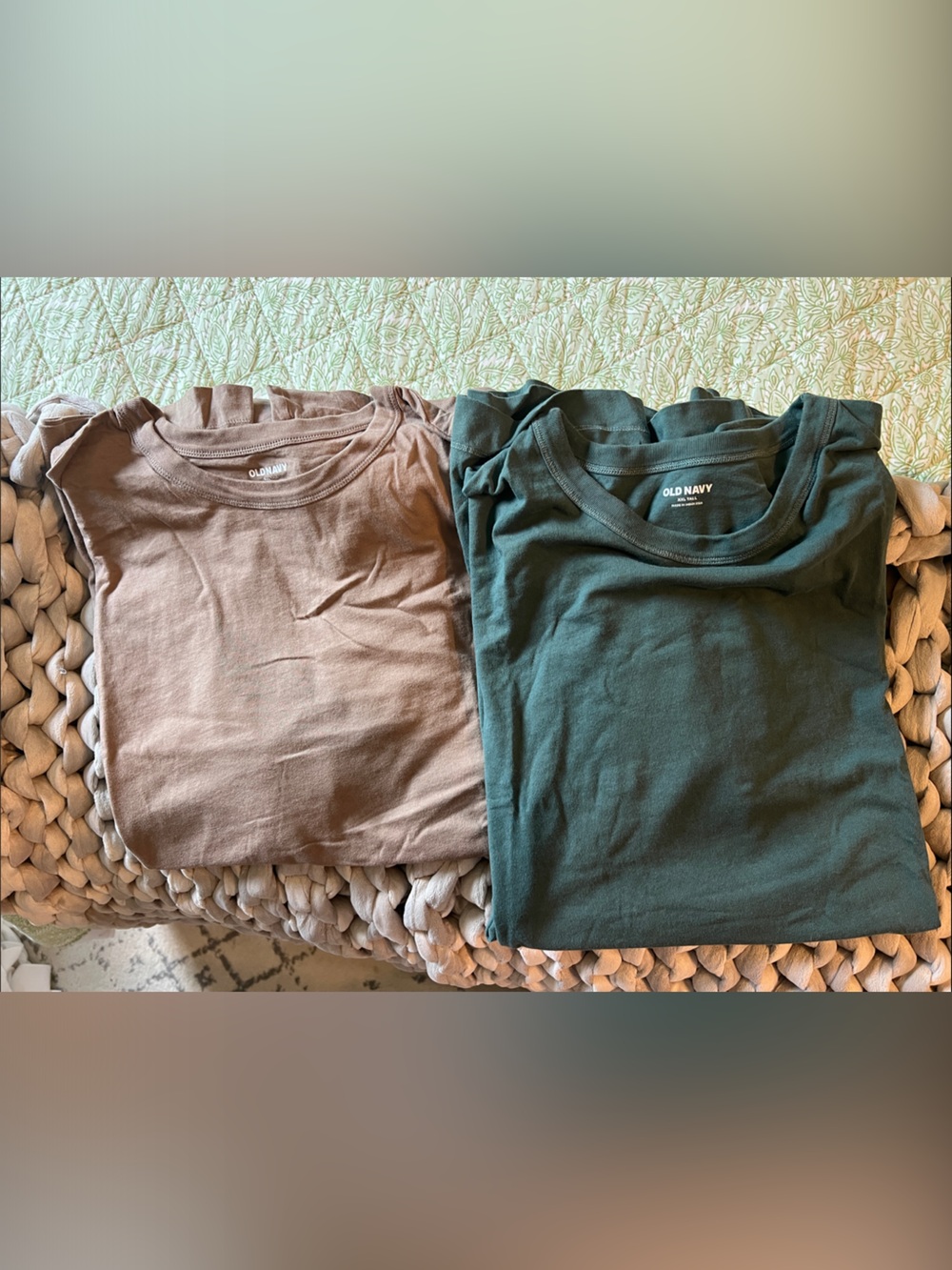 Old Navy Short-Sleeve Tees in Brown and Dark Green